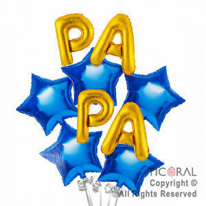 SET DE GLOBOS METALIZADOS PAPA x 9 UNIDADES
